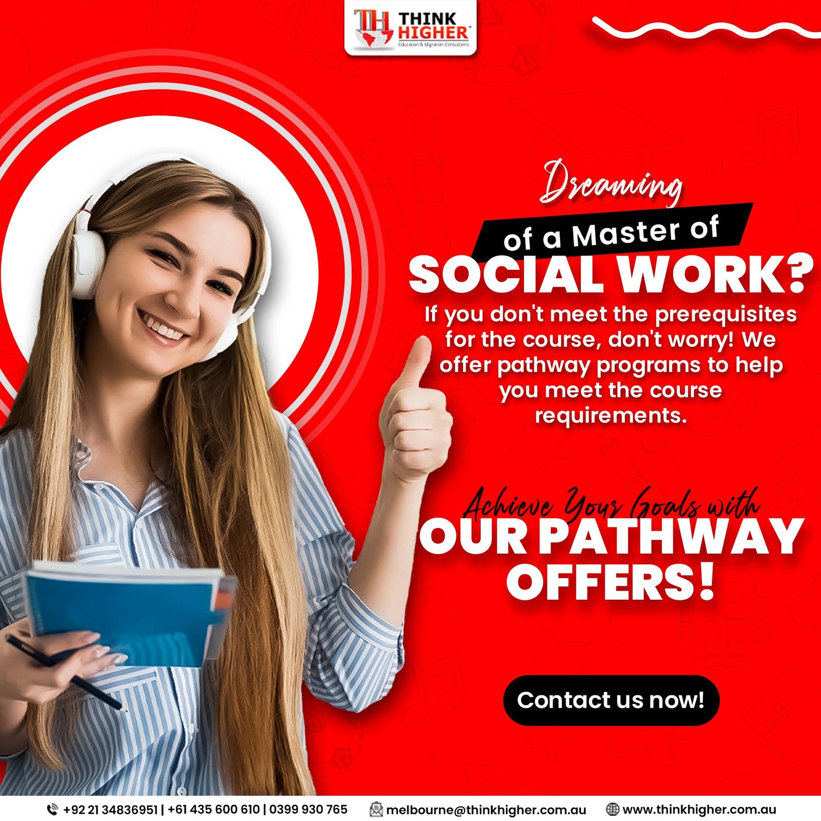 Think Higher social media creative